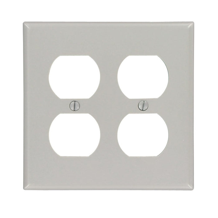 Leviton Electrical Wall Plate, Duplex Receptacle, 2-Gang - Gray