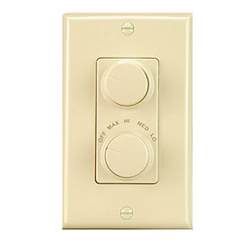 Nutone Fan Speed Control, 1.5A Four Speed Fan and Light Wall Control for Ceiling Fans - Ivory