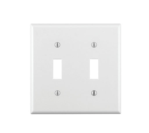 Leviton Electrical Wall Plate, Toggle Switch, 2-Gang - White