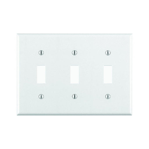 Leviton Electrical Wall Plate, Toggle Switch, 3-Gang - White