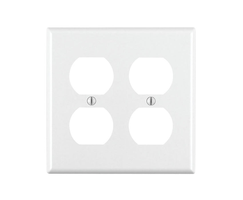 Leviton Electrical Wall Plate, Duplex Receptacle, 2-Gang - White