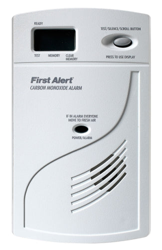 BRK Carbon Monoxide Detector, 120V AC/DC Plug-In w/ Battery Backup & Digital Display