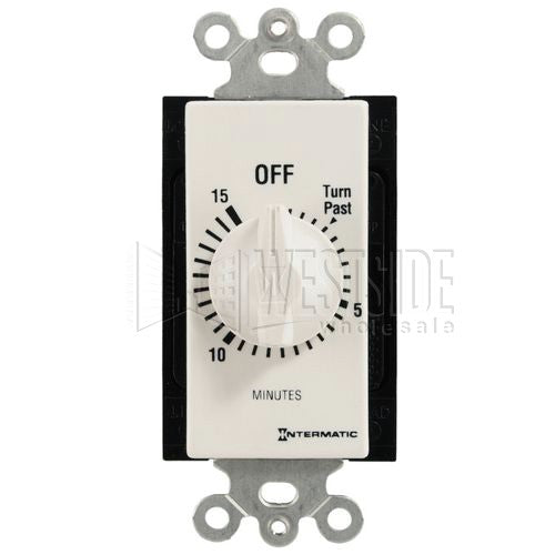 Intermatic Timer, 15 Minute Decorator Spring Wound Timer - White