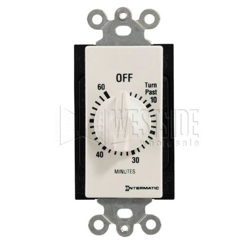Intermatic Timer, 60 Minute Spring Wound Decorator Timer - White