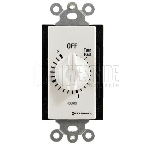 Intermatic Timer, 2 Hour Decorator Spring Wound Timer - White