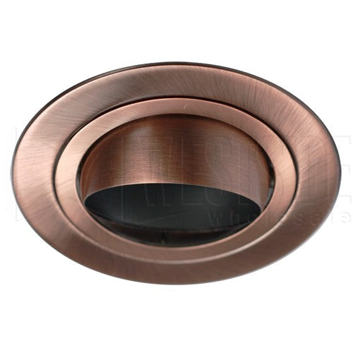 Halo 4" Eyeball Trim, Antique Copper w/ Adjustable 15 Degree Tilt 