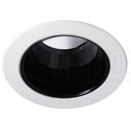 Halo Recessed Lighting Trim, 4" Line Voltage Reflector Trim - White with Black Reflector