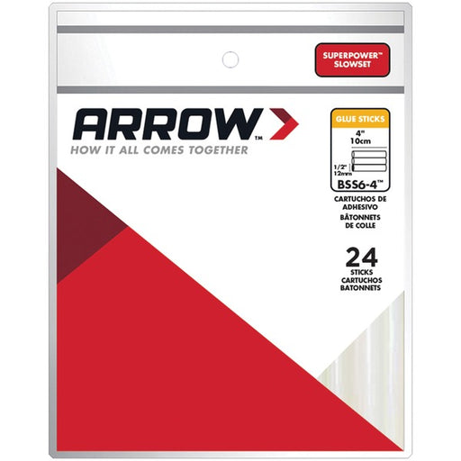 ARROW(R) BSS6-4 Arrow BSS6-4 SuperPower SlowSet Glue Sticks, 24 pk