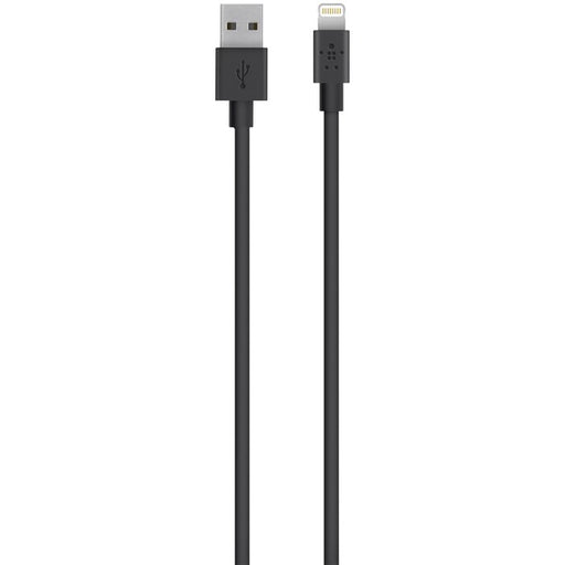 BELKIN(R) F8J023BT2M-BLK Belkin F8J023bt2M-BLK Charge & Sync MIXIT? USB Cable with Lightning Connector (Black), 4ft