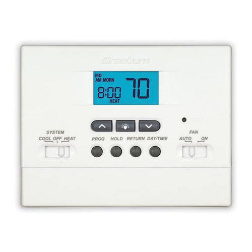 Braeburn 2000NC Thermostat, Builder Series 5-2 Day Programmable, Single Stage Heat/Cool Conventional or Heat Pump