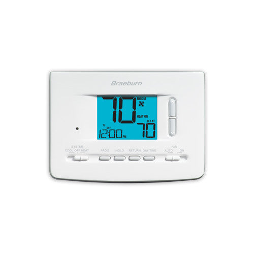 Braeburn 2020 Thermostat, Economy Series 5-2 Day Programmable, Single Stage Heat/Cool Conventional or Heat Pump