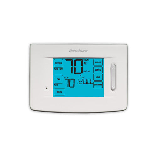 Braeburn 5310 Thermostat, Premier Series Touchscreen Programmable/Non-Programmable, Single Stage Heat/Cool Conventional or Heat Pump