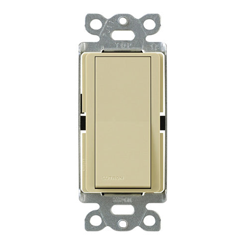 Lutron Light Switch, Claro Switch with Locator Light, Single-Pole - Ivory