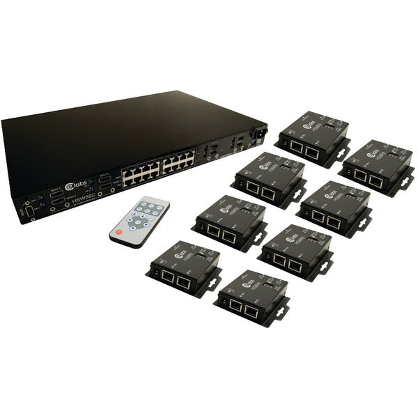 CE LABS(R) HSW88C 8 x 8 HDMI(R) Over CAT-6 Matrix Switcher Package
