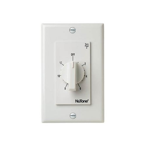 Nutone Ventilator Timer, 20A 12-Hour Time Control - White