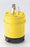 Cooper Wiring L1930PY Locking Device Plug, 30A 277/480V, 3-Phase, L19-30P, 4P4W, Polarized, Non-Grounding - Nylon Interior, Santoprene Thermoplastic Elastomeric Over Glass-Filled Polypropylene Shell, 0.069 Inch Thk Nickel Plated Brass Blade - Yellow, Blac