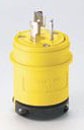 Cooper Wiring L2030PY Locking Device Plug, 30A 347/600V, 3-Phase, L20-30P, 4P4W, Polarized, Non-Grounding - Nylon Interior, Santoprene Thermoplastic Elastomeric Over Glass-Filled Polypropylene Shell, 0.069 Inch Thk Nickel Plated Brass Blade - Yellow, Blac