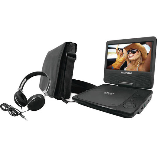 SYLVANIA(R) SDVD9060-COMBO-BLACK 9" Swivel-Screen Portable DVD Player with Carry Bag & Headphones