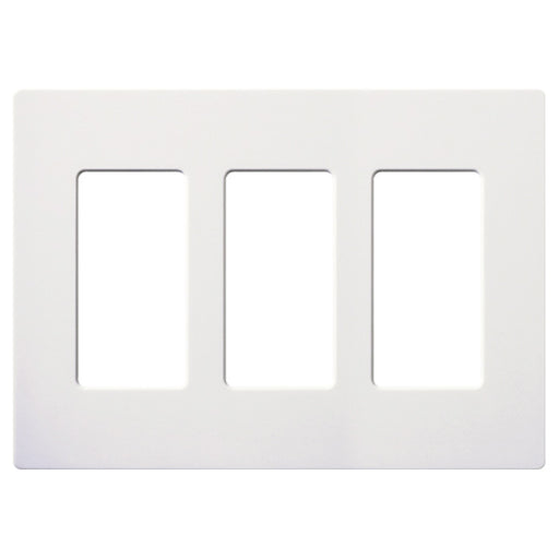 Lutron Screwless Wall Plate, Claro, 3-Gang, Decora-Style, Gloss White