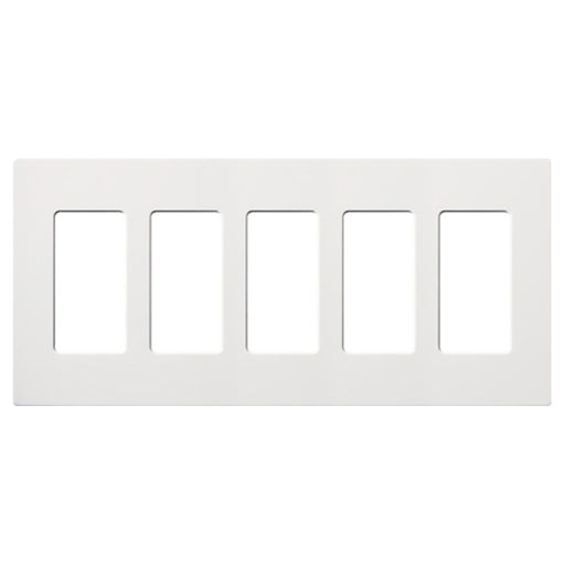 Lutron Electrical Wall Plate, Claro Decorator Screwless, 5-Gang - White