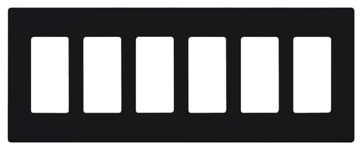 Lutron Electrical Wall Plate, Claro Decorator Screwless, 6-Gang - Black
