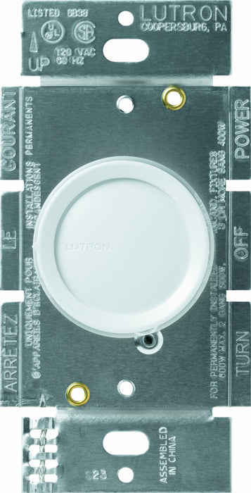 Lutron Dimmer Switch, 600W 1-Pole Incandescent Rotary Dimmer - White