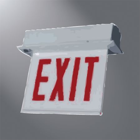 Cooper Lighting ECHX6SHWH Sure-Lites LED Exit Sign, AC Only, Surface Mount - White