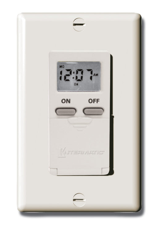 Intermatic Timer, 120/277V 15A 7-Day Digital In-Wall Time Switch - Light Almond