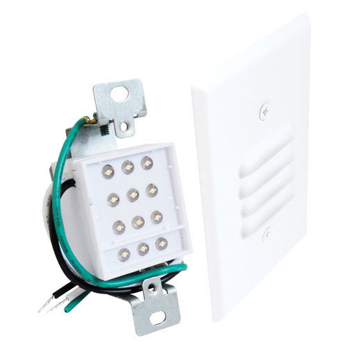 Elco Lighting LED Step Light, Mini Vertical Louvered Faceplate - 3000K - White