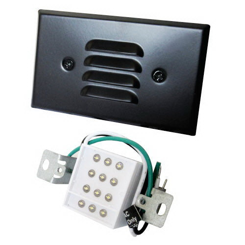Elco Lighting LED Step Light, Mini Horizontal Louvered Faceplate - 3000K - Black