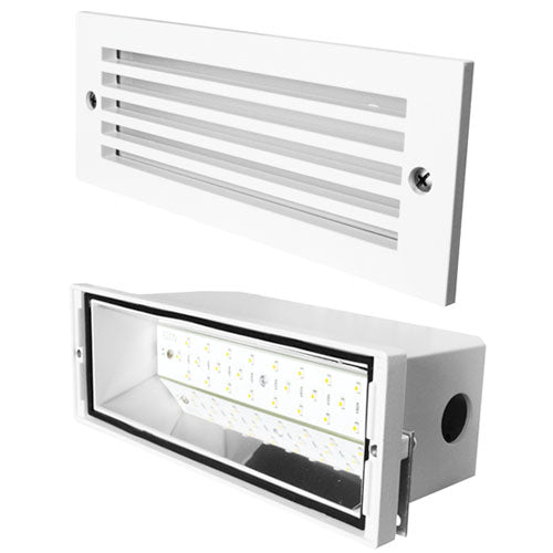 Elco Lighting LED Step Light, Brick w/Grill Faceplate - 3000K - White