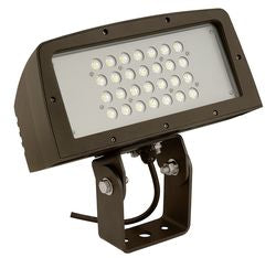 Hubbell Lighting FLL-28L LED Floodlight, Architectural Yoke Mounting w/Tempered Glass - 9557L, 95W, 5000K - Dark Bronze (Large)