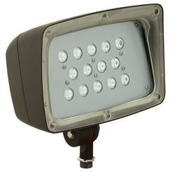 Hubbell Lighting FML-14 LED Floodlight, Architectural Knuckle Mounting w/Tempered Glass - 4285L, 53W, 5000K - Dark Bronze (Medium)
