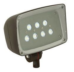 Hubbell Lighting FSL-7 LED Floodlight, Architectural Knuckle Mounting w/Tempered Glass - 448L, 26W, 5000K - Dark Bronze (Small)