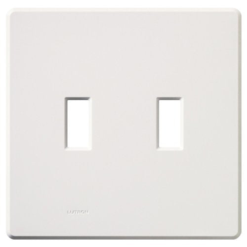 Lutron 2-Gang Fassada Screwless Toggle Switch Wall Plate - White