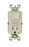 Leviton GFCI Outlet, 15A Smartlock Pro Slim GFCI Receptacle w/Switch, Self-Test, LED Indicator, 20A Feed - Light Almond