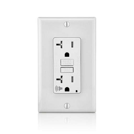 Leviton GFCI Outlet, 20A Smartlock Pro Self-Test Slim GFCI Receptacle w/Audible Trip Alert, 10-Pack - White