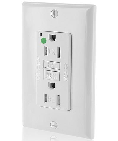 Leviton GFCI Outlet, 15A, 125V Extra Heavy Duty Hospital Grade GFCI Receptacle, Self Test - White