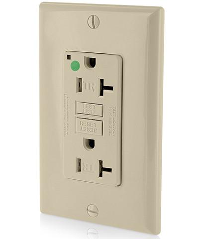 Leviton GFCI Outlet, 20A, 125V Extra-Heavy Duty Industrial Grade GFCI Receptacle, Tamper Resistant - Light Almond