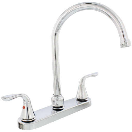 AQUAPLUMB(R) 1558030 AquaPlumb 1558030 Chrome-Plated 2-Handle Gooseneck Kitchen Faucet