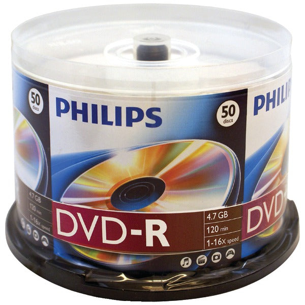 PHILIPS(R) DM4S6B50F/17 Philips DM4S6B50F/17 4.7GB 16x DVD-Rs (50-ct Cake Box Spindle)