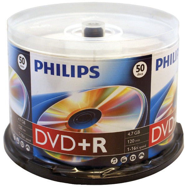 PHILIPS(R) DR4S6B50F/17 Philips DR4S6B50F/17 4.7GB 16x DVD+Rs (50-ct Cake Box Spindle)