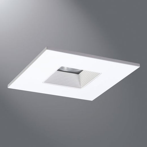 Halo LED Downlight Trim 4", Square Baffle Trim w/ Solite(R) Regressed Lens, White Baffle - White Ring - Shower Rated