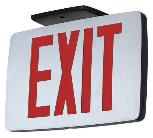 Compass CCESR LED Exit Sign by Hubbell, Die-Cast Thin Single-Face, w/ Red Letters