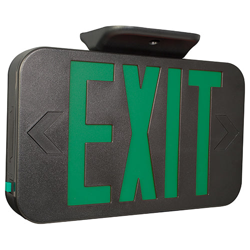 Compass CEGB LED Exit Sign by Hubbell, Universal w/ Green Letters - Black