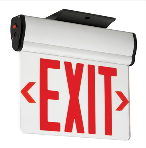 Compass CELS1RNE LED Exit Sign by Hubbell, Edge-Lit, Single-Face, Surface Mount w/ Red Letters