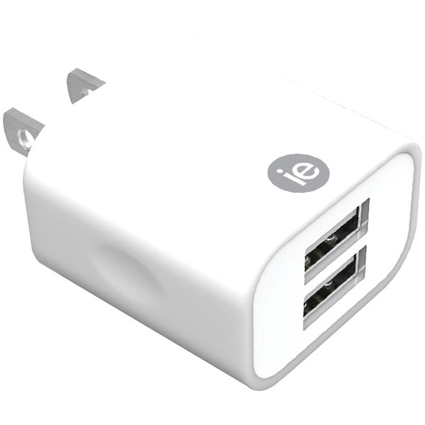 IESSENTIALS(R) IEN-AC22A-WT 2.4-Amp Dual USB Wall Charger (White)