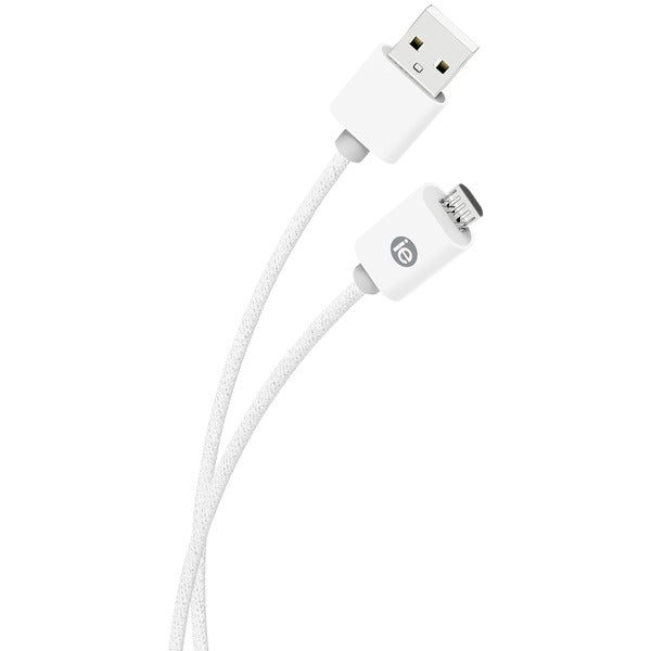 IESSENTIALS(R) IEN-BC10M-WT Charge & Sync Braided Micro USB to USB Cable, 10ft (White)