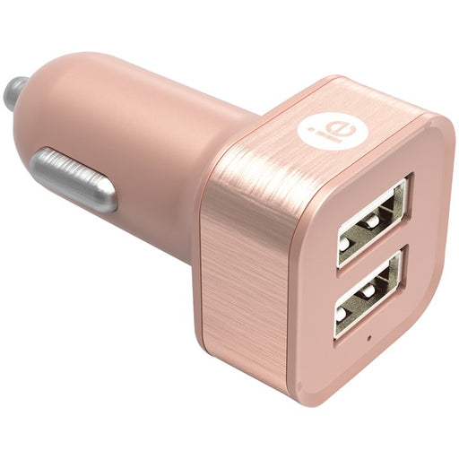IESSENTIALS(R) IEN-PC22A-RGLD 2.4-Amp Dual USB Car Charger (Rose Gold)