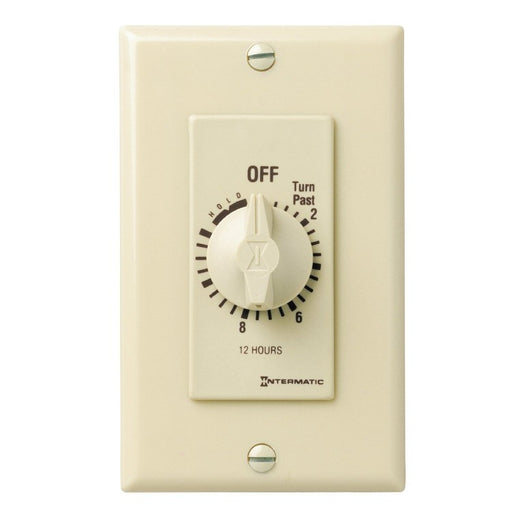 Intermatic FD12HH Timer Switch, 125V-277V Decorator 12 Hr. In-Wall Spring Wound - Ivory